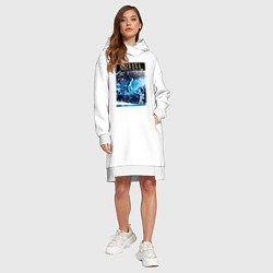 Женское худи-платье Нирвана старый концерт, цвет: белый — фото 2