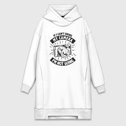Женское худи-платье Я не выхожу без камеры, цвет: белый