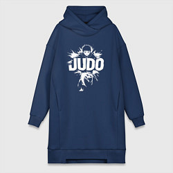 Женское худи-платье Дзюдо аниме, цвет: тёмно-синий