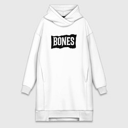 Женское худи-платье Bones лого, цвет: белый