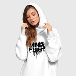 Женское худи-платье MMA боец черной краской, цвет: белый — фото 2