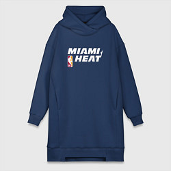 Женское худи-платье Майами Хит - НБА баскетбол, цвет: тёмно-синий