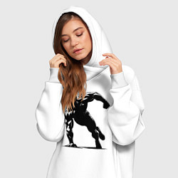 Женское худи-платье Отжимание на одной руке, цвет: белый — фото 2