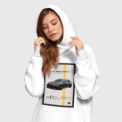 Женское худи-платье Плакат Audi RS6 Mansory, цвет: белый — фото 2