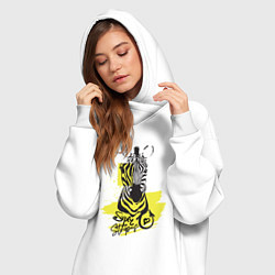 Женское худи-платье Зебра на желтом, цвет: белый — фото 2