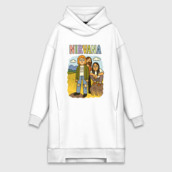 Женская толстовка-платье Nirvana мультяшный стиль