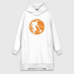 Женское худи-платье Basket man, цвет: белый