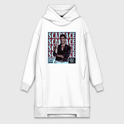 Женское худи-платье Scarface постер, цвет: белый