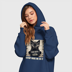 Женское худи-платье Bad Kitty, цвет: тёмно-синий — фото 2