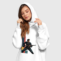 Женское худи-платье Поп-арт, белогвардеец, цвет: белый — фото 2