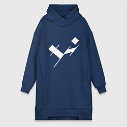 Женское худи-платье Три буквы: белые, цвет: тёмно-синий