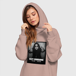 Женское худи-платье Оззи Осборн память, цвет: пыльно-розовый — фото 2