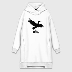 Женское худи-платье Аист граффити, цвет: белый