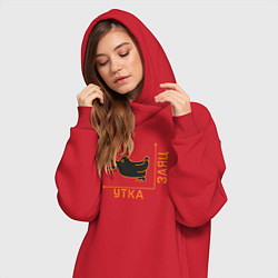 Женское худи-платье Утка-заяц, цвет: красный — фото 2