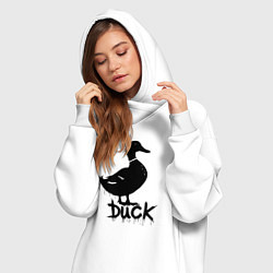 Женское худи-платье Граффити утка, цвет: белый — фото 2