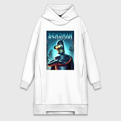 Женское худи-платье Bender Batman - ai art collaboration, цвет: белый