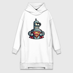 Женское худи-платье Super Bender meme, цвет: белый