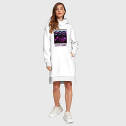 Женское худи-платье Squid game shadows, цвет: белый — фото 2