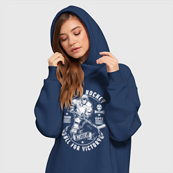 Женское худи-платье Хоккеист, цвет: тёмно-синий — фото 2