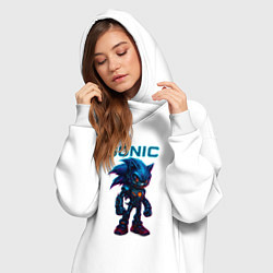 Женское худи-платье Sonic cyberpunk, цвет: белый — фото 2