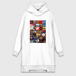 Женское худи-платье Aerosmith - обложки, цвет: белый
