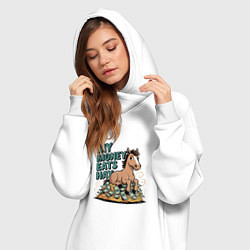 Женское худи-платье Сено вместо денег, цвет: белый — фото 2