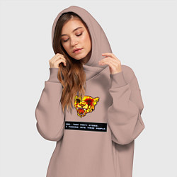 Женское худи-платье Тони Hotline Miami, цвет: пыльно-розовый — фото 2