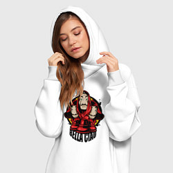 Женское худи-платье Bella ciao, цвет: белый — фото 2