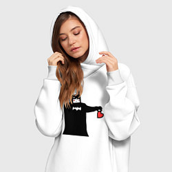 Женское худи-платье Сердечко Бэтмена, цвет: белый — фото 2
