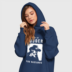 Женское худи-платье Лемми - сделайте громче ублюдки, цвет: тёмно-синий — фото 2