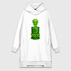 Женское худи-платье Toxic зеленая кислота, цвет: белый