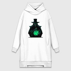 Женское худи-платье Чумной доктор с колбой, цвет: белый
