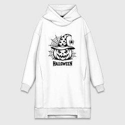 Женская толстовка-платье Хэллоуин, тыква и паук