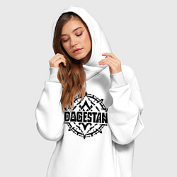 Женское худи-платье Дагестан орнамент, цвет: белый — фото 2