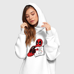Женское худи-платье Deadpool picture, цвет: белый — фото 2