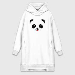 Женское худи-платье Весёлая панда, цвет: белый