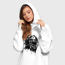 Женское худи-платье Чёрная хоккейная маска, цвет: белый — фото 2