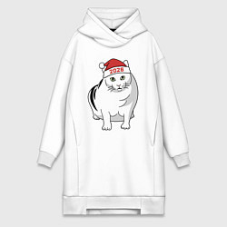 Женская толстовка-платье Мемный кот Бендер - 2026