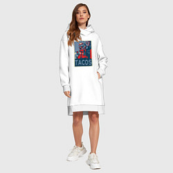 Женское худи-платье Дэдпул такос, цвет: белый — фото 2