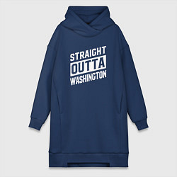 Женское худи-платье Прямиком из Вашингтона, цвет: тёмно-синий