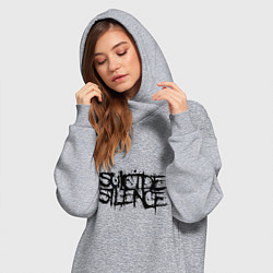 Женское худи-платье Suicide Silence, цвет: меланж — фото 2
