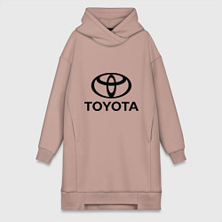 Женское худи-платье Toyota Logo, цвет: пыльно-розовый