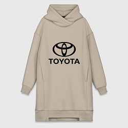 Женское худи-платье Toyota Logo, цвет: миндальный