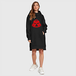 Женское худи-платье Шлем Космодесанта, цвет: черный — фото 2