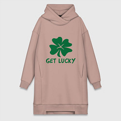 Женское худи-платье Get lucky, цвет: пыльно-розовый