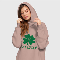 Женское худи-платье Get lucky, цвет: пыльно-розовый — фото 2