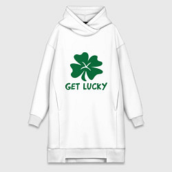 Женское худи-платье Get lucky, цвет: белый