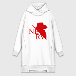 Женское худи-платье Евангелион NERV, цвет: белый