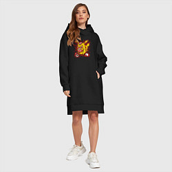 Женское худи-платье Пикачу зомби, цвет: черный — фото 2