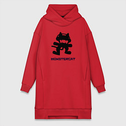 Женское худи-платье Monstercat, цвет: красный